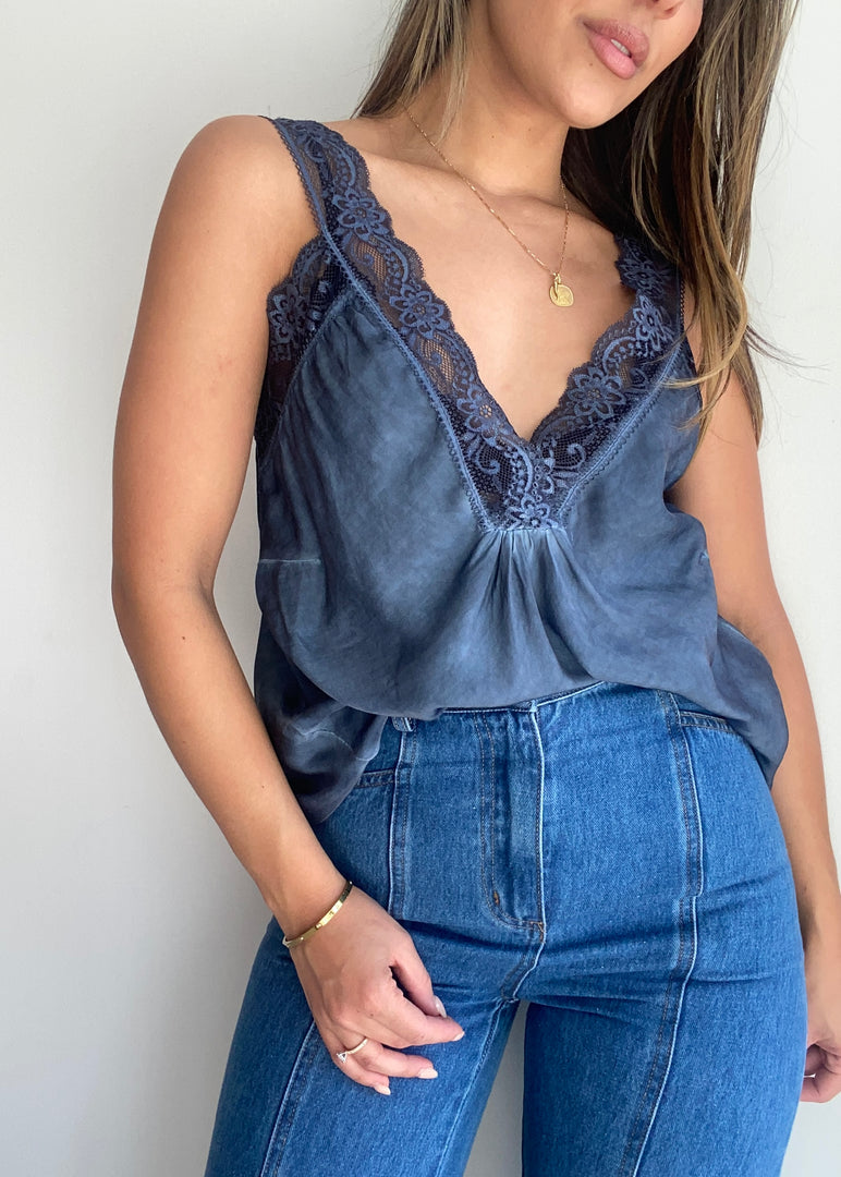 LACE CAMI - NAVY