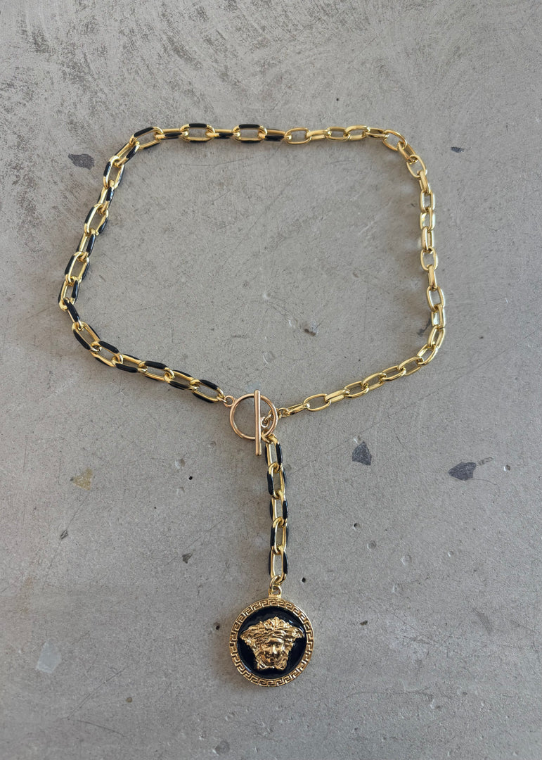 ADELINA NECKLACE  BLACK GOLD
