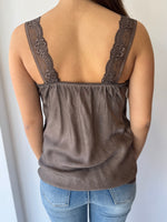 Load image into Gallery viewer, LACE CAMI * CHOCOLATE
