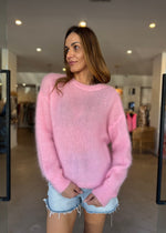 Load image into Gallery viewer, KID MOHAIR CREW KNIT - BABY PINK
