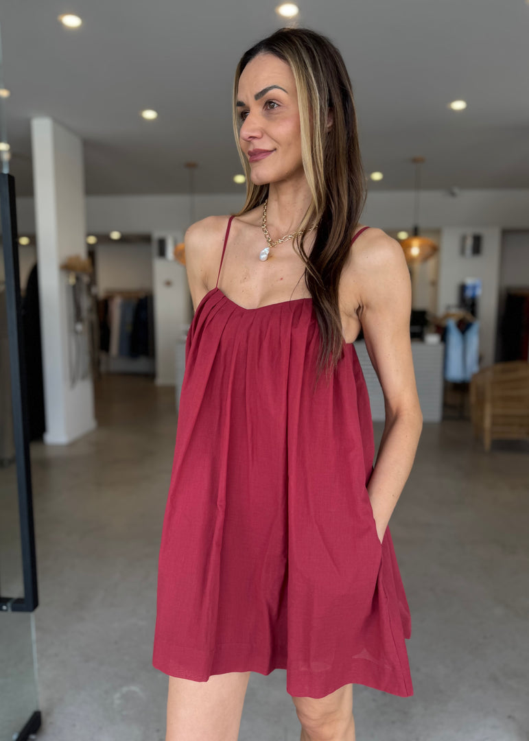 VIVIAN MINI DRESS - CHERRY