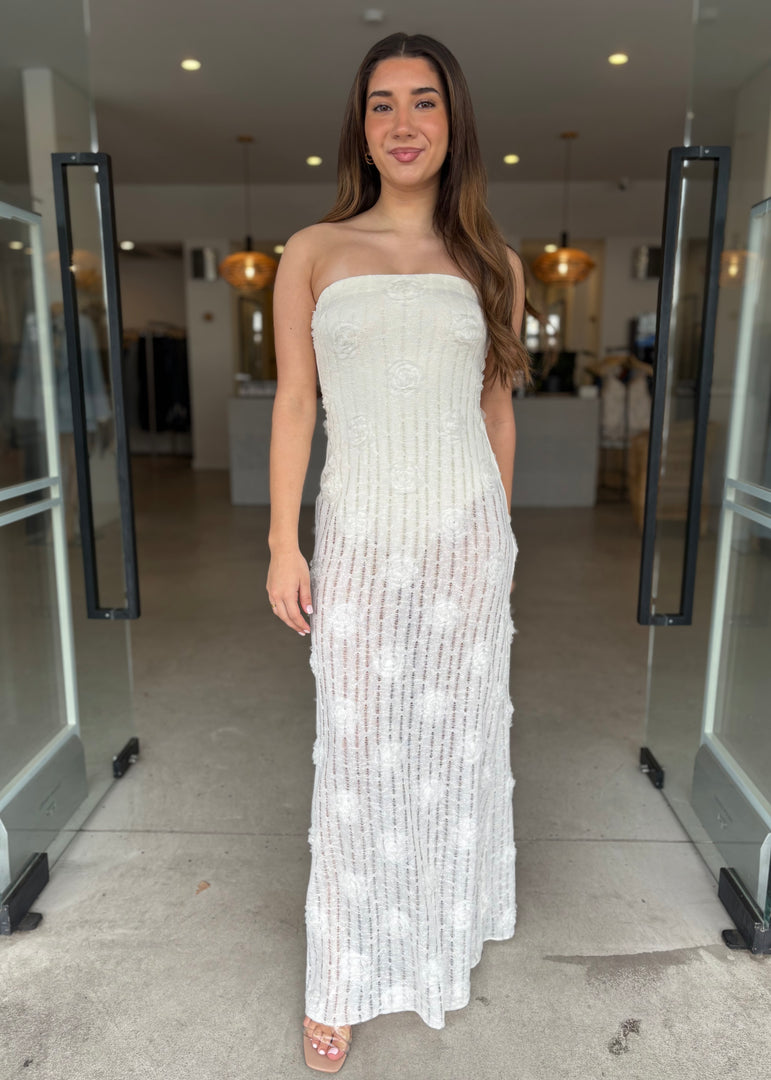 AMELIE STRAPLESS DRESS - IVORY