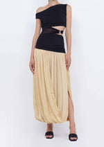 Load image into Gallery viewer, SERENE ASYM MAXI DRESS BLK/STRAW
