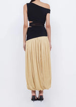 Load image into Gallery viewer, SERENE ASYM MAXI DRESS BLK/STRAW

