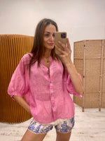 Load image into Gallery viewer, INDYA LINEN SHIRT BABY PINK