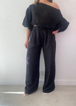 Load image into Gallery viewer, CANCUN LINEN PANT - BLACK