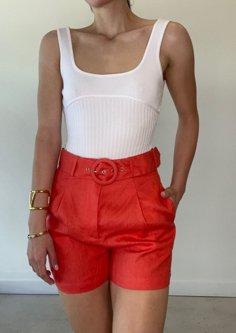 BRYDIE LINEN SHORT POPPY