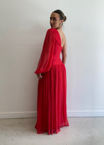 Load image into Gallery viewer, MARGOT LS LACE UP MAXI DRESS

