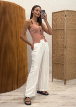 Load image into Gallery viewer, CANCUN LINEN PANT - WHITE