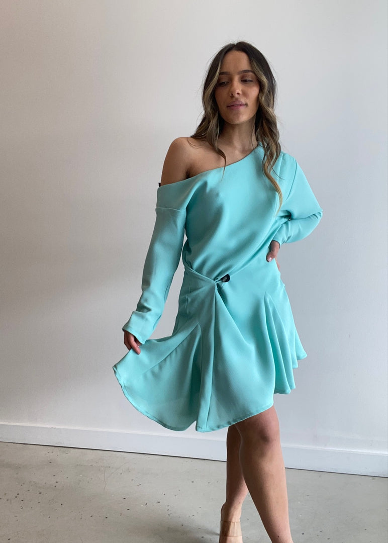 LUCIA MINI DRESS SEAFOAM