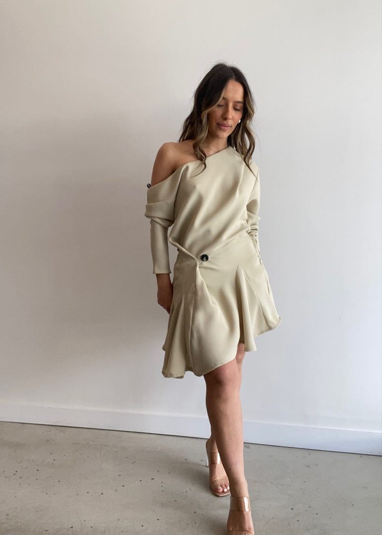 LUCIA MINI DRESS OATMEAL