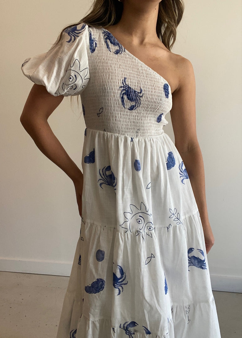 SALERNO OS MIDI DRESS SEASIDE