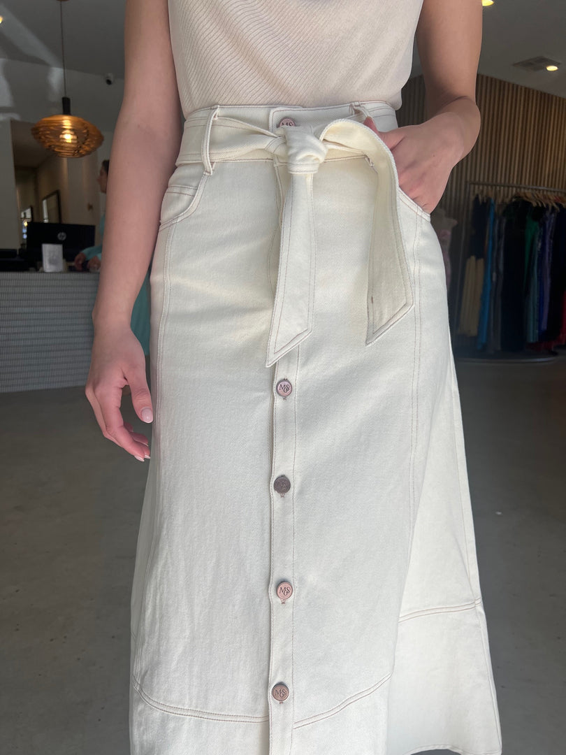 LUCIA DENIM SKIRT IVORY