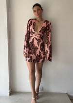 Load image into Gallery viewer, ELLA MINI DRESS ROSE WALLPAPER
