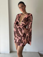 Load image into Gallery viewer, ELLA MINI DRESS ROSE WALLPAPER
