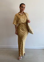 Load image into Gallery viewer, LUMEN SKIRT GOLD CHECK
