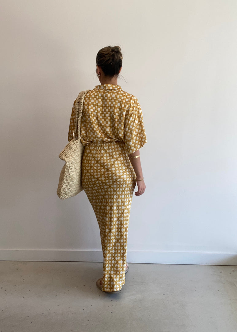 LUMEN SKIRT GOLD CHECK