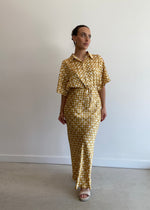 Load image into Gallery viewer, LUMEN SKIRT GOLD CHECK
