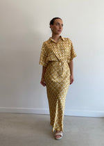 Load image into Gallery viewer, LUMEN SKIRT GOLD CHECK
