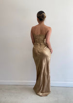 Load image into Gallery viewer, ROYALE STRAPLESS MAXI DRESS GOLD

