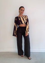 Load image into Gallery viewer, VACAY LINEN PANT BLACK
