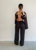 Load image into Gallery viewer, VACAY LINEN PANT BLACK
