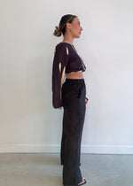 Load image into Gallery viewer, VACAY LINEN PANT BLACK
