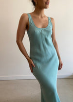 Load image into Gallery viewer, STAS CUPRO SLIP DRESS AQUA
