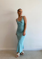 Load image into Gallery viewer, STAS CUPRO SLIP DRESS AQUA
