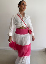 Load image into Gallery viewer, PIER SKIRT HOT - PINK/WHITE
