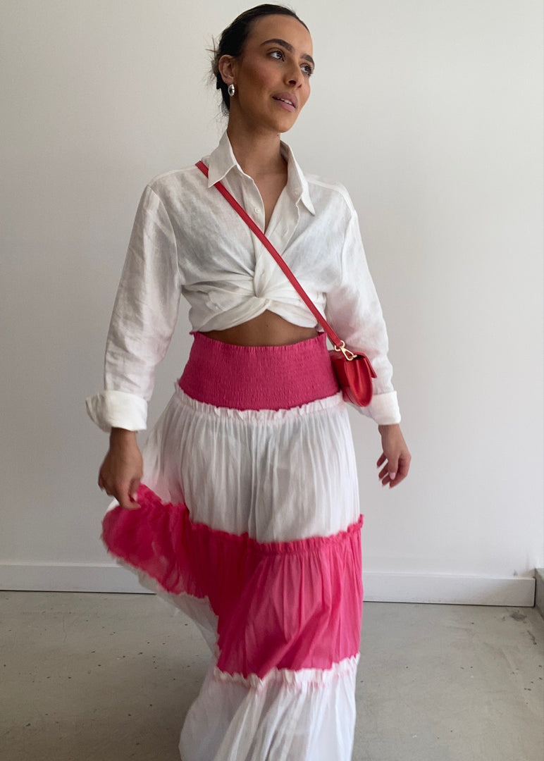 PIER SKIRT HOT - PINK/WHITE