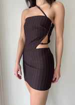 Load image into Gallery viewer, JADE ASYM MINI DRESS - PLUM
