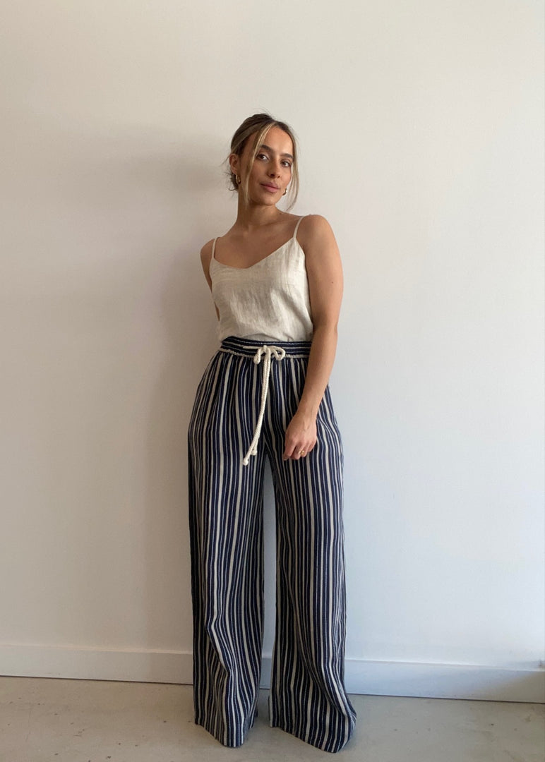 PORTO LINEN STRIPE PANT