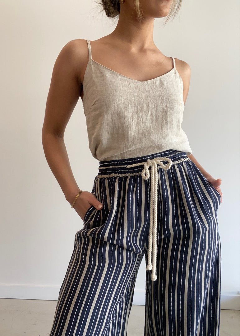 PORTO LINEN STRIPE PANT