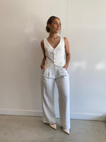 Load image into Gallery viewer, EUGENE LINEN PANT - WHITE

