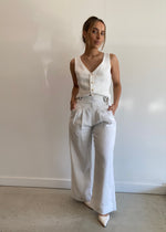 Load image into Gallery viewer, EUGENE LINEN PANT - WHITE
