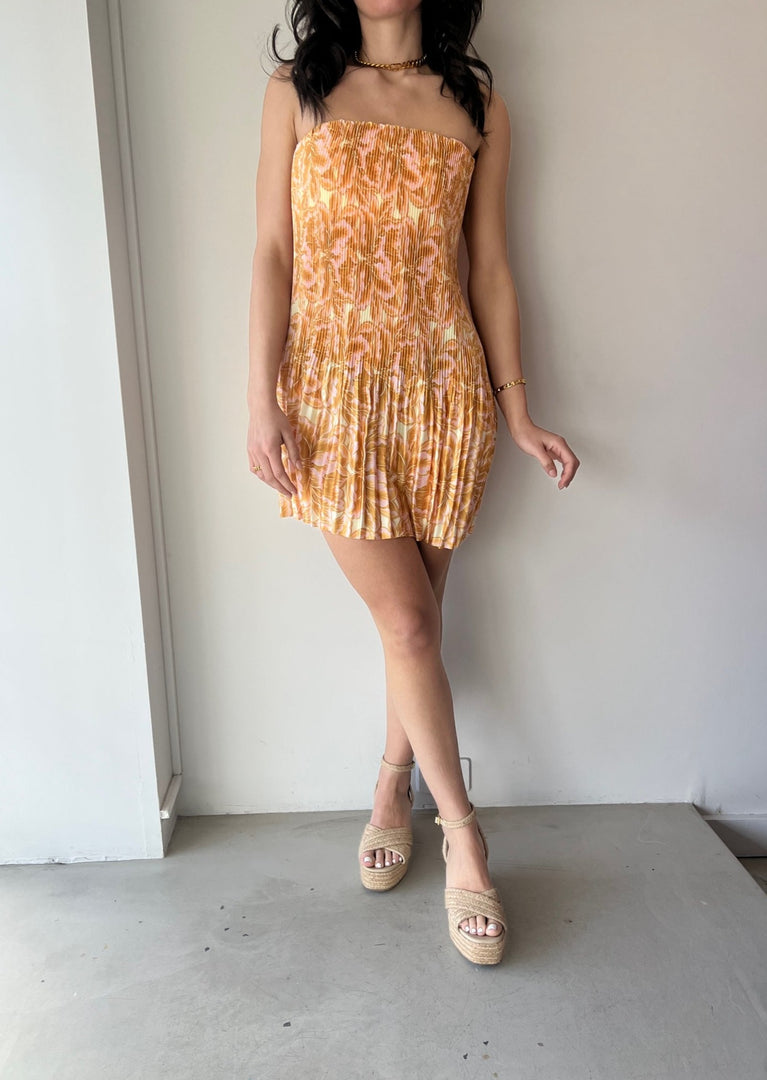 KIARA MINI DRESS - GOLD LOTUS