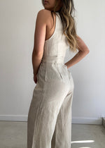 Load image into Gallery viewer, IMARI LINEN JUMPSUIT - NATURAL
