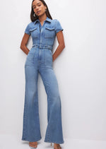 Load image into Gallery viewer, FIT FOR SUCCESS PALAZZO JUMPSUIT BLUE
