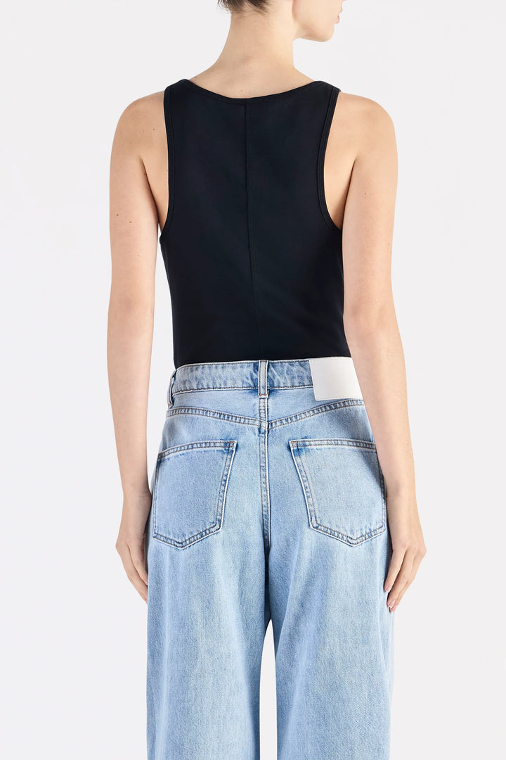 ORGANIC 90s SINGLET -BLACK