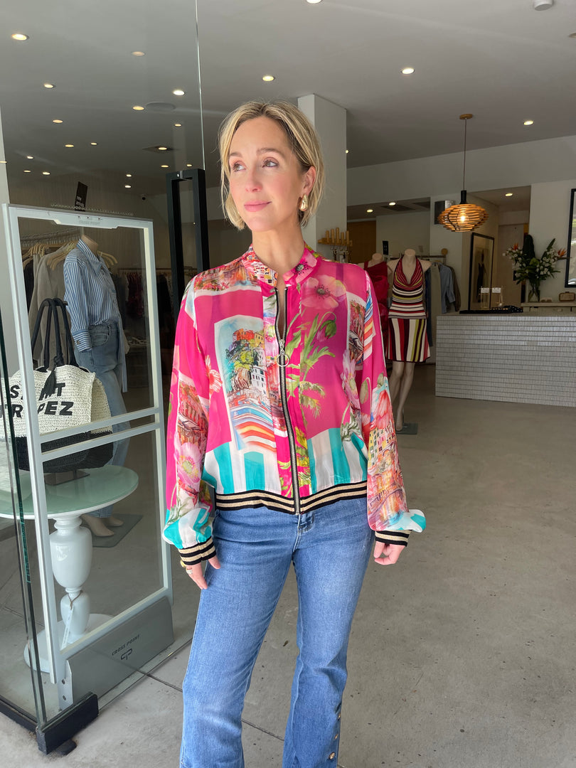 DOLCI SILK BOMBER  FUXIA