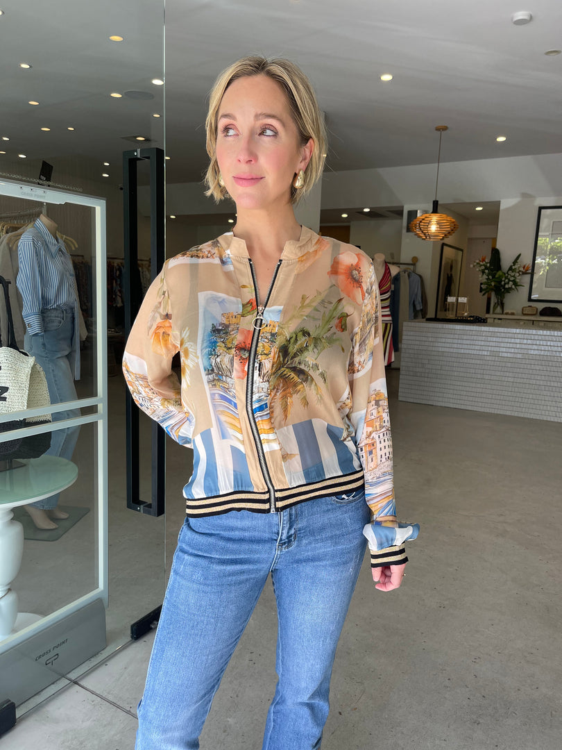 DOLCI SILK BOMBER  BEIGE