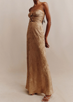 Load image into Gallery viewer, ROYALE STRAPLESS MAXI DRESS GOLD
