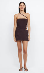 Load image into Gallery viewer, JADE ASYM MINI DRESS - PLUM
