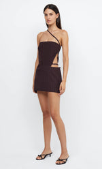 Load image into Gallery viewer, JADE ASYM MINI DRESS - PLUM
