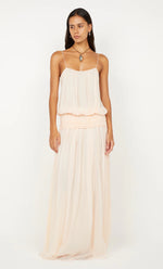 Load image into Gallery viewer, CAMILLE BLOUSON DRESS PEACH
