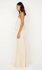 Load image into Gallery viewer, CAMILLE BLOUSON DRESS PEACH
