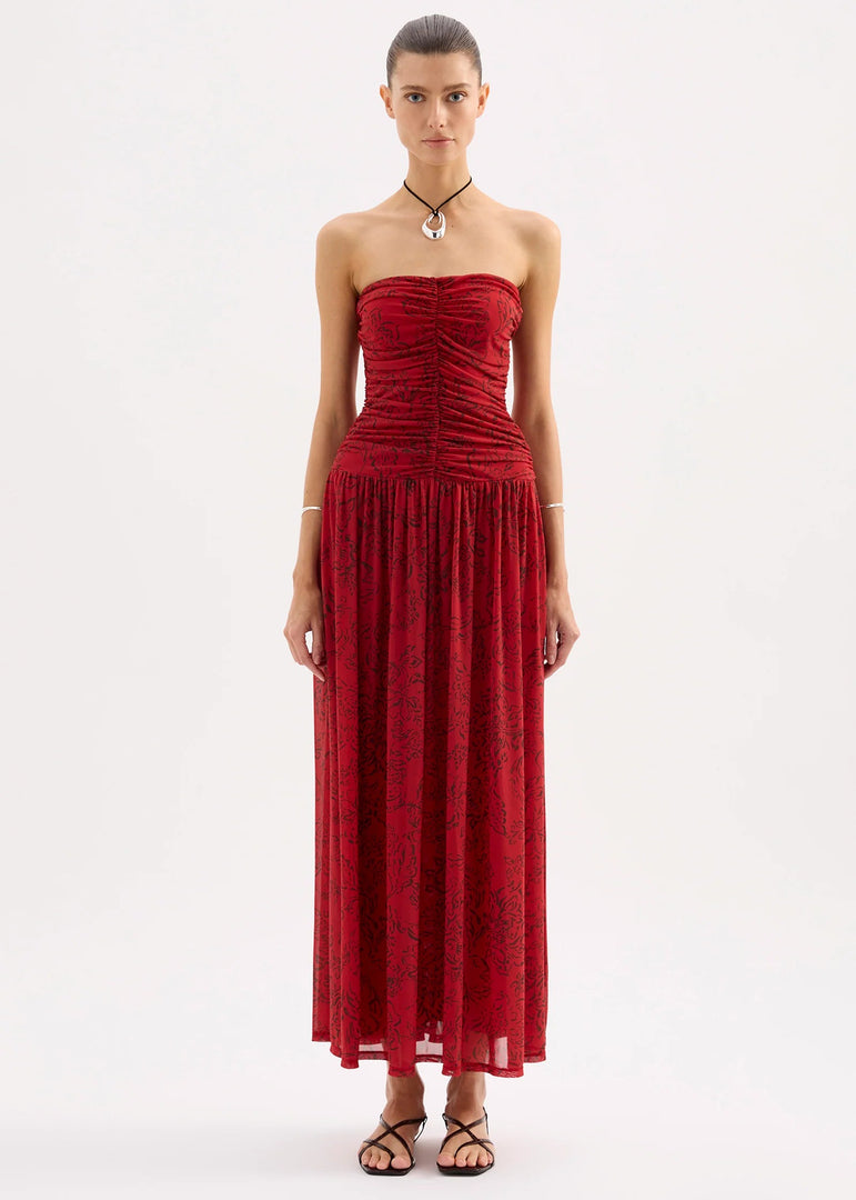 SAFFRON STRAPLESS MAXI DRESS