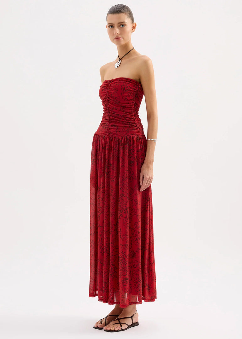 SAFFRON STRAPLESS MAXI DRESS