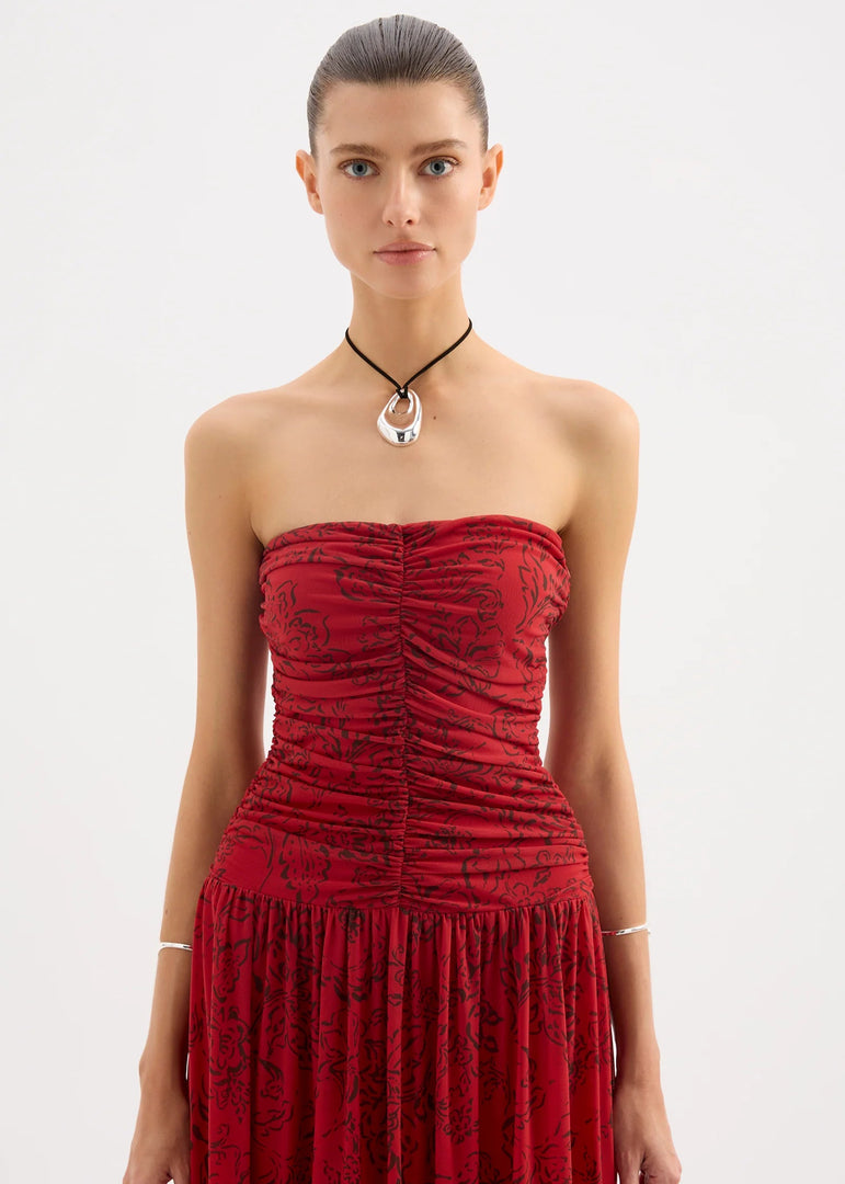 SAFFRON STRAPLESS MAXI DRESS